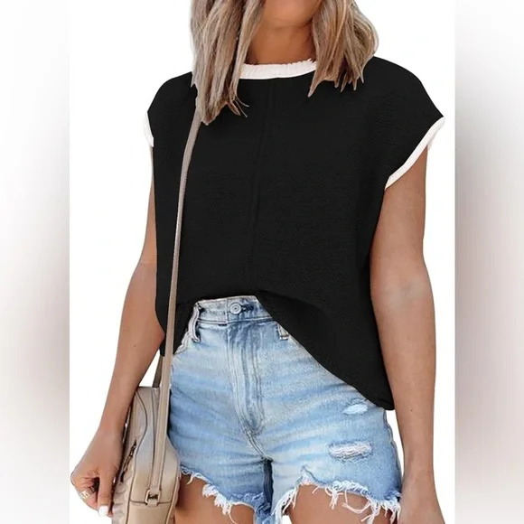 Cap sleeve sweater - Picture 1 of 5